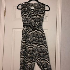 Black and white strapless jumpsuit.